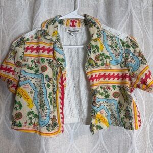 Urban Outfitters Multicolor Map Print Crop Top